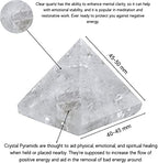 Amazing Gemstone Clear Quartz Pyramid Crystal Healing Stones - 2" Great Pyramid Figurine of Natural Stone Pyramid for Meditation, Reiki, Chakra Balancing and Crystal Pyramids Grid