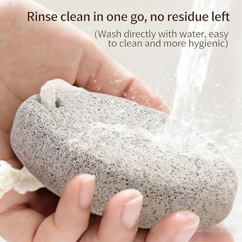 2PCS Natural Foot Pumice Stone for Feet, Natural Lava Stone Foot Exfoliator, Pedicure Tools Hard Skin Callus Remover Hands Foot File Exfoliation to Remove Dead