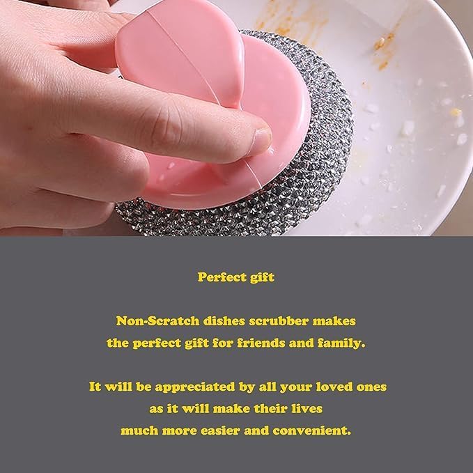 Wire Ball Brush with Handle Pan Cleaning Brush Dish Handle Washing Brush