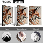 Elegant Abstract Fox Canvas Posters Whimsical Swirl Pattern Wildlife Wall Art Modern Woodland Animal Fox Prints Painting For Living Room Bedroom Office Wall Decor 8x12in Unframed