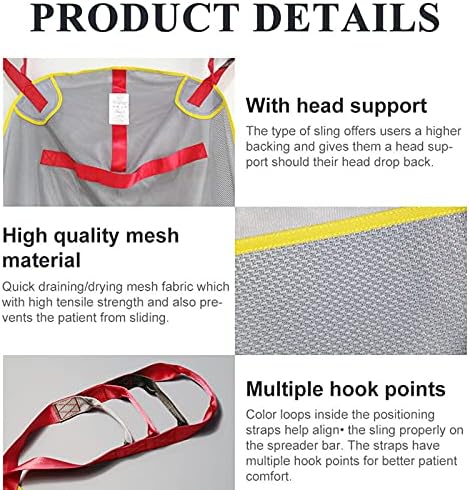 Medical Patient Lift Sling Toileting Lift Sling Stair Slide Board Transfer Divided Lift Sling,Patient Lift Toileting Sling for Shower Home Use,230kg/507 lb Weight Capacity,C