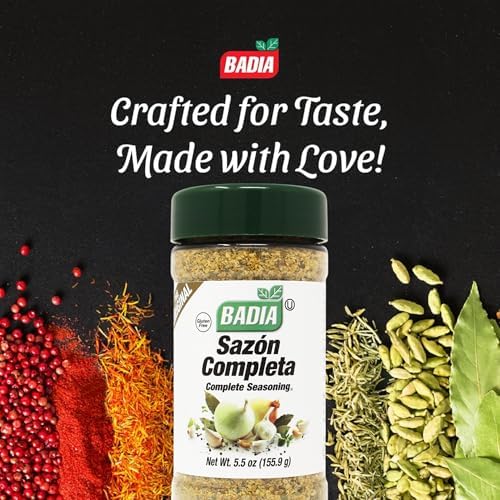 Badia Complete Seasoning, 5.5 oz - Sazon Completa, All-Purpose Spice Blend of Garlic, Onion, Salt, Pepper, Herbs & Spices - Savory Signature Blend