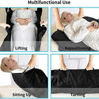Positioning Bed Pad with Handles 48"×40" Black Transfer Board Slide Sheet Patient Transfer Board Elderly Lifting Devices Draw Sheets Sling Transfer Belt with Handles Reusable Gift