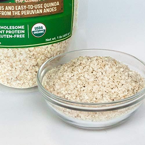HerbaZest Quinoa Flakes Organic – 1 LB – USDA Certified, Vegan & Gluten Free Superfood – Perfect with Yogurt, Cereal, Smoothies, Granola & Desserts