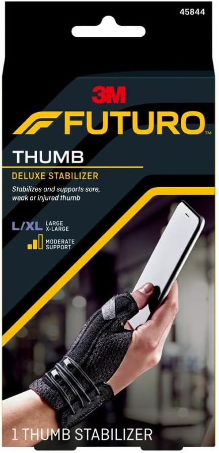 3M Health Care MMM 45844EN Future Deluxe Thumb Stabilizer, Large/X-Large, Black (Pack of 2)