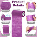 Treela 36 Pcs Self Adherent Bandage 4" X 5 Yard Wrap Breathable Cohesive Bandage Elastic Adhesive Tape for Stretch Athletic Sports Wrist Ankle(Purple)