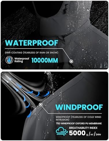 WULFUL Men's Winter Coats Waterproof Ski Jacket Warm Windproof Winter Windbreaker Jackets for Men with Hood