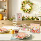 Easter Paper Napkins 20 Pcs, 2 Ply Disposable Luncheon Dinner Guest Napkins, Lovely Spring Bunny & Egg Cocktail Party Napkins for Table Decor, 12 x 12 inch/33 x 33 cm