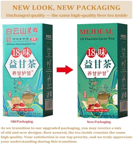 Daily Liver Tea, 18 Flavors Liver Tea with 18 Different Herbs for Better Liver, Natural Herbal Tea for Liver (2 Boxes 60 Bags)