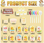 BiBo Duck Cake Topper Decorations Set, Mini Duck Figurine with Cupcake Toppers for One Lucky Duck Birthday Baby Shower Themed Party Favors Supplies
