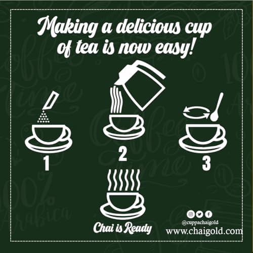 Cuppa Chai Gold Cardamom Chai | Sweetened Version | Pack of 1 (10 Count)