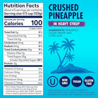 Dole Canned Fruit, Crushed Pineapple in Heavy Syrup, Gluten Free, Pantry Staples, 20 Oz, 12 Count, Packaging May Vary