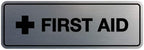 Signs ByLITA Standard First Aid Sign (Brushed Silver) - Small