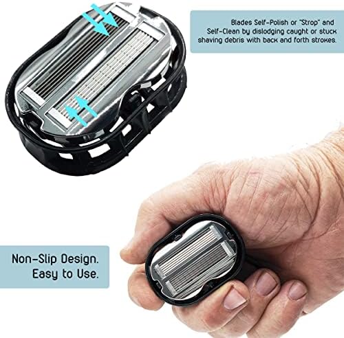Premium Omnishaver Bi-Directional Shavers for Men & Women | 3x Faster Than Disposable Razors | Smooth, and Safe | Self-Cleaning, Self-Sharpening Razor Blades for Shaving Head, Legs, Arms, Body (Black)
