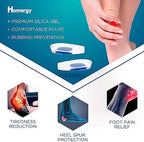 Heel Cups for Achilles Tendonitis & Plantar Fasciitis - 6 Pack Gel Shoe Inserts for Heel Pain Relief, Arch Support, for Women & Men