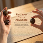2pcs Baoding Balls 0.98" Chinese Meditation Balls for Small Hands, Solid Natural Stone Hand Exercise Massage for Therapy & Stress Relief for Beginners (No Chime)