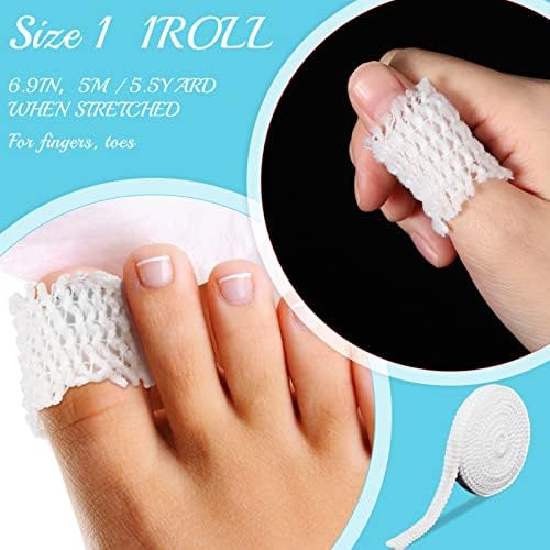 Treela 3 Rolls 3 Size Fix Net Tubular Bandage Elastic Retainer Net Wound Dressing Family Variety Pack for Home Storage, Small Extremities and Large Extremities, Fingers and Toes, 5.5 Yard Long