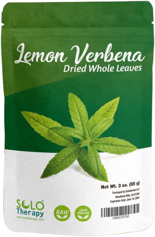 Lemon Verbena Dried Whole Leaves 3 oz (Aloysia Citrodora) - 100% Pure and Natural Tea From Egypt, Packaged in the USA