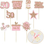 Gyufise 36Pcs Happy 60th Birthday Cupcake Toppers Glitter Rose Gold Sixty Straight Outta 1966 Cupcake Picks 60 Fabulous Cheers to 60 Years Cake Decorations for 60th Birthday Party Supplies