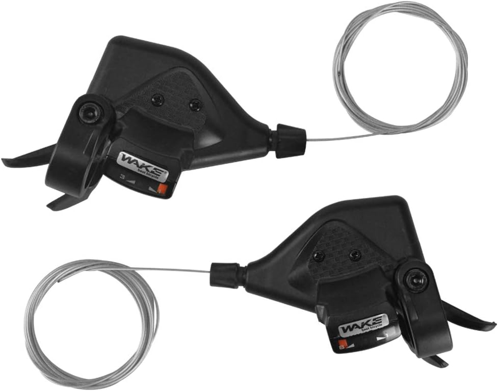 CYSKY Bike Shifter Levers 1 Pair 3x8 Speed Gear Shifter Mountain Bicycle Derailleur with Gear Indicator Right and Left Thumb Shift Levers Combo (3x8 24 Speed)