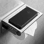 Toilet Paper Holder Roll Holder,Toilet Roll Holder with Phone Self,Stainless Steel Toilet Paper Holder,Bathroom Lavatory Paper Towel Dispenser/Brushed Finish Silver