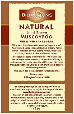 Billington's Natural Light Brown Muscovado Sugar, 1 LB (Pack of 10)