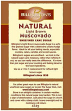 Billington's Natural Light Brown Muscovado Sugar, 1 LB (Pack of 10)