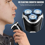 Men's Electric Shaver - MAX-T Corded and Cordless Rechargeable 3D Rotary Shaver Razor for Men with Pop-up Sideburn Trimmer Wet and Dry, IPX7 Waterproof, Plug & Play