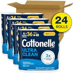 Cottonelle Ultra Clean Toilet Paper, 24 Super Mega Rolls (24 Super Mega Rolls = 144 Regular Rolls) (4 Packs of 6), 426 Sheets Per Roll, Packaging May Vary