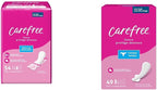 Carefree Panty Liners, Regular Liners, Wrapped, Unscented, 54ct (Packaging May Vary) & Thong Regular Liner (Pack of 1) Unscented 49 Count