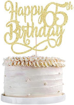 Gold Glitter Happy 65th Birthday Cake Topper,Cheers to 65 Years,happy 65th Birthday Cake Topper,65th Anniversary Cake Topper， men and women 65 years old happy birthday Party Decoration