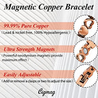 Copper Bracelet for Women Ultra Strength Magnetic Bracelet & Ring Solid Pure Copper with Adjustable Tool (Love)