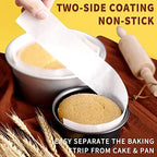 Non-stick Cake Pan Side Liner - Parchment Paper Strips for Cake Pan Circles, Bakeware Sheet Tray, Springform Pan, 2.75in x 164ft Pre-cut Baking Paper Roll, Oven & Microwave Safe