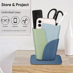Fintie Eyeglasses Holder - Anti-scratch Premium Vegan Leather Glasses Stand Case for Desk or Nightstand, Ocean Blue