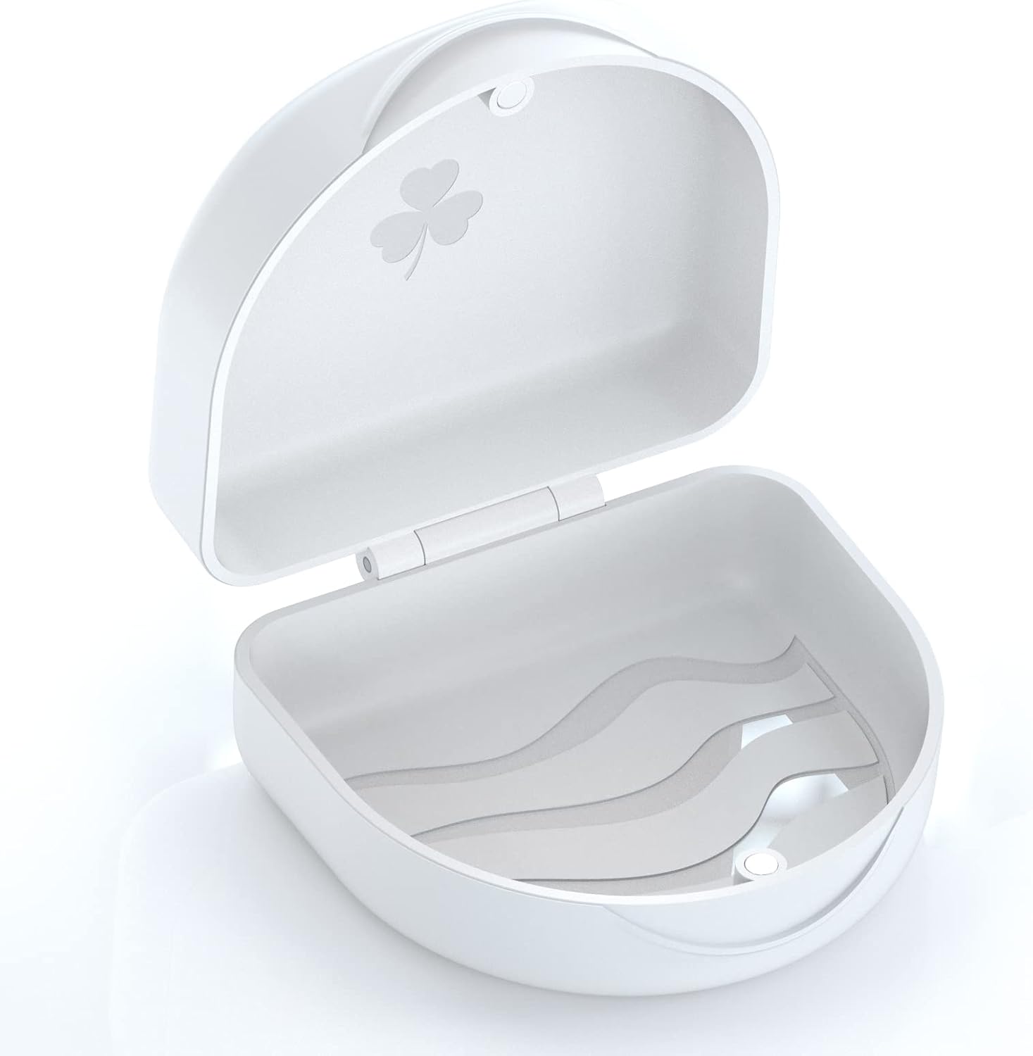 ARGOMAX Retainer Case – Universal Mouth Guard Holder, Aligner Container for Clear Dental Braces, Denture Storage Box, Travel Portable, White