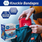 MED PRIDE 100 Sterile Fabric Fingertip, Finger, and Knuckle Bandages – Latex and Rubber Free Hypoallergenic, 1.5in X 3in