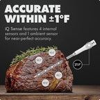 CHEF iQ Sense | Smart Wireless Meat Thermometer | Ultra-Thin Probe | WiFi Unlimited Range | 1000°F Heat Safe | 5 Sensors | BBQ, Grill, Oven, Smoker, Air Fryer | Gen3