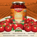 Bella Sun Luci Sun Dried Tomatoes Julienne Cut in Olive Oil, 35 Oz Glass Jar, Mediterranean Italian Style Sun-Ripened Tomatoes, Kosher, Vegan, Gluten-Free, Premium Pantry Ingredient for Pasta, Pizza & Salads