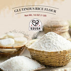 52USA Glutinous Rice Flour 32 Ounce (Basic), 1 Pound (Pack of 2), Rice Flour for Baking or Cooking, Product of THAILAND, All Natural White Rice Flour, Vegan