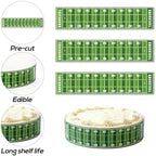 3pcs Football Edible Cake Borders, 28x6.2cm/11x2.44in Pre-Cut Rice Paper Sport Theme Cakes Side Trim Decorations Football Edible Cake Wrap Border for Parties