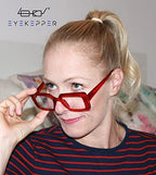 Eyekepper Square Reading Glasses for Women Large Frame Readers