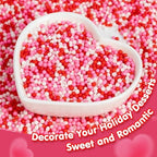 Nonpareils Sprinkles,Edible Pearl Sprinkles,Pink White and Red Nonpareils Mix,130g,Cute Pearls Cake Candy,Mini Sugar Sprinkles for Decorations Baking,Cake Donut Ice Cream Cookies Cupcake Topper Chocolate,Birthday Wedding Mother's Day Party Supplie