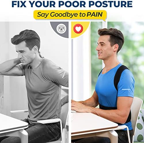 Back Brace Posture Corrector for Women and Men, Back Braces for Upper and Lower Back Pain Relief, Adjustable and Fully Back Support Improve Posture and Lumbar Support(XL, 39.5"-43" Waist)