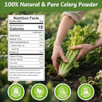 Fangkic Pure Celery Powder 20 oz, Fresh Celery Juice Powder for Drink, 1.25 lb / 70 Servings per Pack with a Spoon, 100% Natural, Vegan, Gluten Free, UltraFine Cold Pressed, for Baking, Smoothie, Cooking