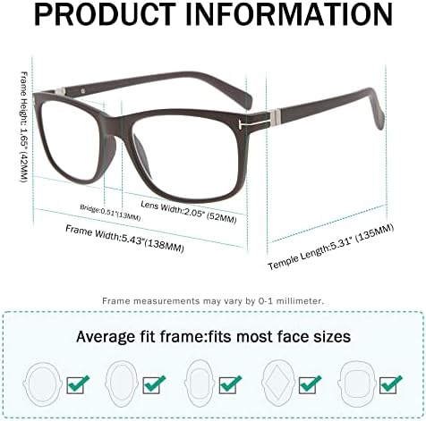 Eyekepper Transition Reading Glasses Photochromic Readers Men Women, +2.50