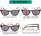 Eyekepper 5-Pack Oval Round Spring Hinges Eyeglasses Includes Sunglasses