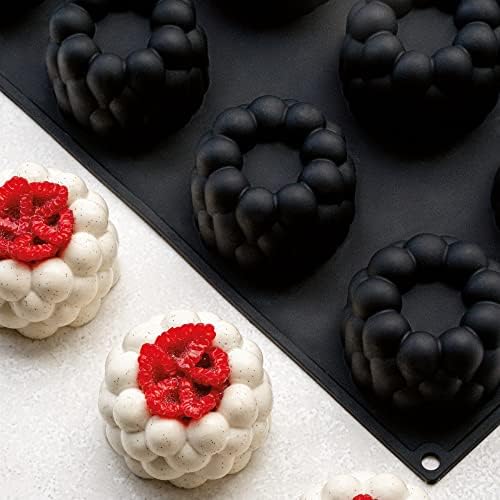 Pavoni PX4392 Pavoflex Silicone Baking Mold Freezing Mould with 12 Bubbly Round Cavities, Each 2.95 Inch Diameter x 1.77 Inch High