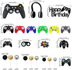 28 PCS Video Game Birthday Cake Toppers Controller Headset Ball Cake Decoration for Video Game Theme Birthday Party Supplies