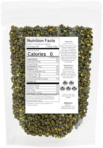 Natruen Szechuan Green Peppercorns 4 Oz, Whole Sichuan Peppercorns with Strong Flavor, Essential for Mapo Tofu, Kung Pao Chicken, and Chinese Cuisine