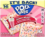 Kellogg’s Pop-Tarts Breakfast Toaster Pastries, Frosted Strawberry Milkshake, 28.2 oz, Value Pack (16 Count)